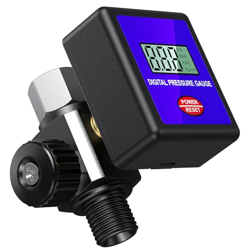 1/4 NPT Digital Air Pressure Regulator Adjustable 0-200 PSI Air Compressor Regulator with Pressure Gauge for Pneumatic Tools & Spray Equipment