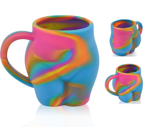 LSFCHYBY Coffee Mug 360ml:Hippie Hops - Silicone Handled Unbreakable Cups, Hot/Cold Drinks, Dishwasher-Microwave-Freezer-Oven Safe (Fancy Color)