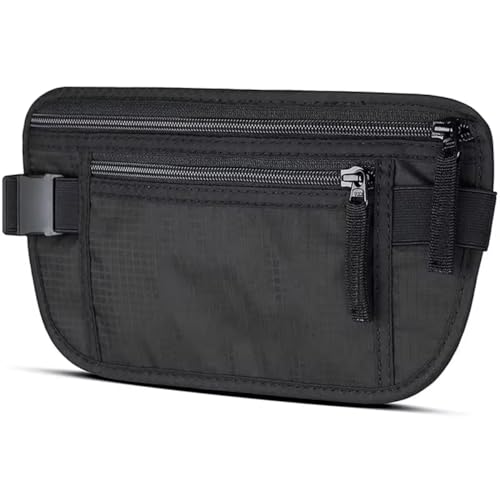 Pochete Doleira Para Corrida Caminhada Esportes Rotina Invisivel Antifurto Masculina Feminina Preta Discreta Alça Ajustável