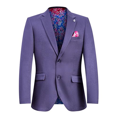 Elie Balleh Men’s Solid Blazer and Sports Coat, Premium Stylish & Comfortable with Natural Stretch, Distinctive Design, Navy Medium