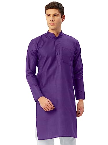 Image of Jompers Men's Cotton Regular Fit Solid Kurtas
