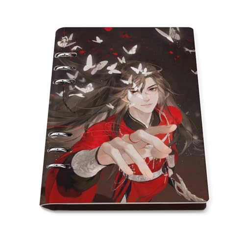 天官賜福 花城 謝怜 ルーズリーフ式メモ帳 防水 システム手帳 A5PUレザーノート 文房用具 アニメ 可愛い 筆記本 日記帳 新学期 進学 卒業記念品 ギフト オフィス用品 ビジネスノート スケジュール帳（77)のサムネイル