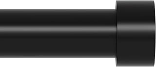 Extra Long Curtain Rod for Windows 30 to 240 inch, Heavy Duty Curtain Rods with Modern End Caps, 1 inch Black Drapery Rods Set for Outdoor Patio, Adjustable Curtain Rod for Room, Black