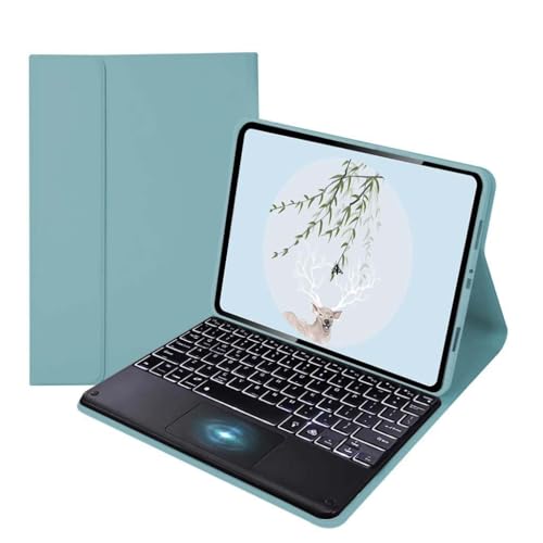 Image of Keyboard Case for OnePlus Pad 11.61 inch 2023 Back Cover Folio with Smart Trackpad, 7 Color Backlit, Pencil Holder, Multi-View Angle, Magnetically Detachable Keyboard, Tri-Fold Design