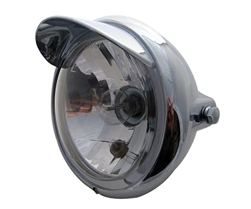 Alchemy Parts Universel Moto Classique Phare Chrome avec Haut et Bas Faisceau