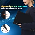 Portable Monitor 15.6 inch, 72% sRGB 1080P HDR FHD, Adjustable Bracket, Laptop Dual C to C & HDMI Second Monitor for PC, Phone Mac PS4/PS5 Gaming Display, Zero Bezel VESA-Protection Package