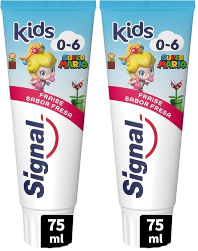 Signal Pasta de Dientes Infantil 0-6 años Sabor Fresa Para Dientes de Leche 75ml x1 (Paquete de 2)