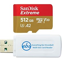 SanDisk 512GB Memory Card Extreme MicroSDXC UHS-I Card Up to 190MB/s C10 A2 Compatible with Samsung A-Series Phone Models SDSQXAV-512G-GN6MN Bundle with 1 Everything But Stromboli Micro Card Reader