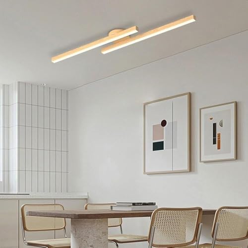 Lustre en aluminium à effet grain de bois avec LED 3000K intégrée - 5