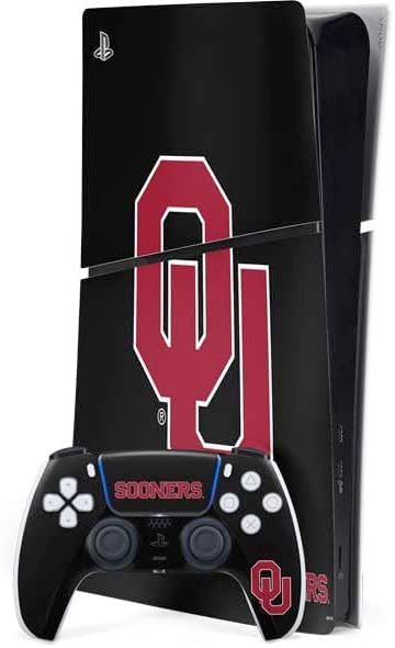 Skinit Decal Gaming Skin Compatible with PS5 Slim Digital Edition Bundle - Officially Licensed University of Oklahoma Sooners Chevron Design