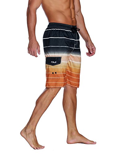 Image of Nonwe Men's Beachwear Quick Dry Striped Board Shorts