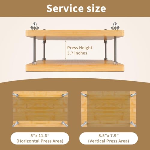 Prensa de livros de madeira de bambu para encadernação de livros, máquina de encadernação portátil e