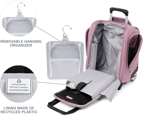 Image of Travelpro Luggage Maxlite 5 Softside Lightweight Rolling Underseat Compact Carry on Upright 2 Wheel Bag, 15-Inch - Orchid Pink Purple