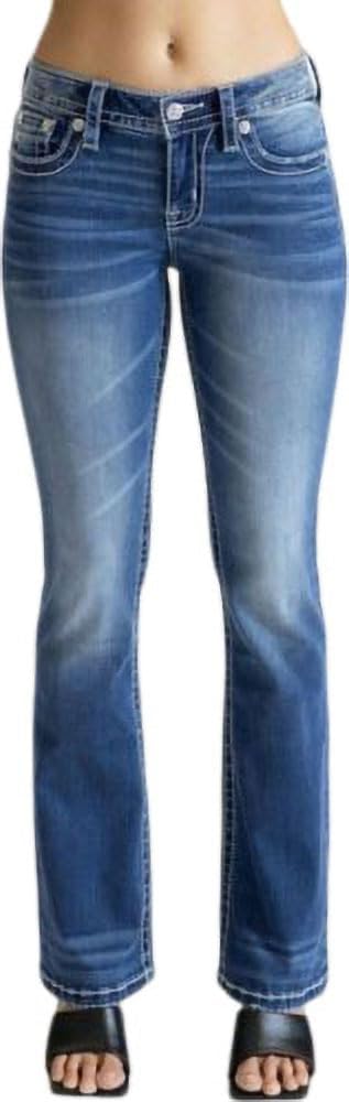 Miss MeWomens 32" Intricate Wing Mid-Rise Bootcut Jeans