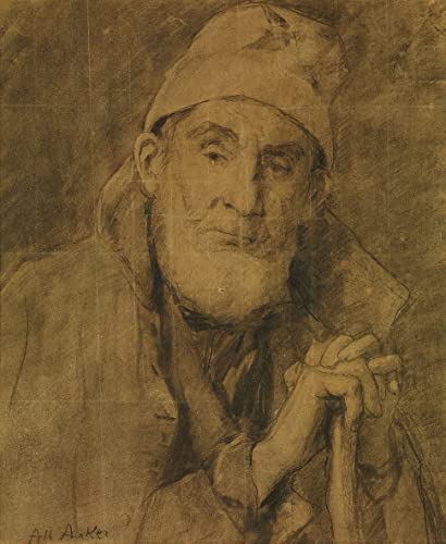 Tableau toile Albert Anker Le Vieux Feissli 60x90cm de SERENDIPITP pour décoration murale