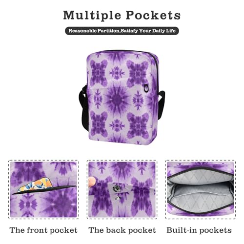 Purple Tie-dye crossbody messenger bag Small Crossbody Bags For Women Woman Shoulder Handbags Adjustable Strap for work business2