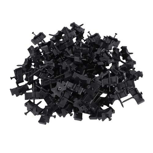 Spacnana 100 Piezas de Sujetadores de Cubierta Compuestos, Sujetadores Ocultos Compuestos, Clips de Plástico para Tablas de Terraza, Clips de Terraza con Tornillos de Acero Inoxidable,