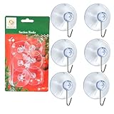 SHATCHI 6Pcs Heavy Duty Suction Hooks – 43mm, Multi-Purpose Reusable Suction Hooks for Kitchen, Bathroom, Office, Christmas Decorations, Signs, Mirrors, Walls - Image 1