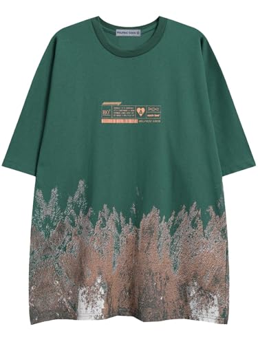 Aelfric Eden Mens Oversized Tshirts Snow Mountain Graphic Tee Print Tops Streetwear Casual Shirt