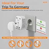 UK to European Travel Plug Adapter, Schuko Grounded Euro EU Plug Adapter with 2 USB Ports (1 USB C), for Most of Europe Spain Germany France Iceland Poland Russia and More (Type E F) White - Image 4