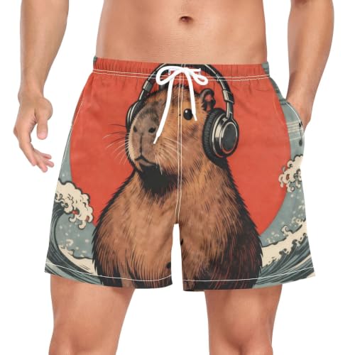 Bañadores japoneses hidrófugos de hombre estilo océano con motivos de marmota