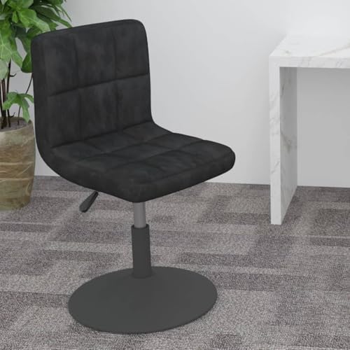 Tabouret de bar velours noir haut de gamme avec dossier capitonné confortable
