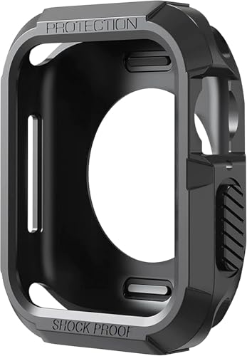 Image of Getsable Tough Armour Cover Case Compatible with Apple Watch Series 9|8|7 (45mm) | Series SE2|6|SE|5|4 (44mm), iwatch 45mm Bumper case - Black