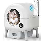 Self Cleaning Litter Box, 103L Automatic Litter Box for Multiple Cats, App-Controlled with Safety Protection, Includes 1 Roll of Trash Bags and Mat