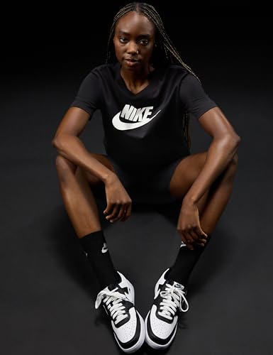 Nike Mujer Camiseta, Negro (Black/White), XS