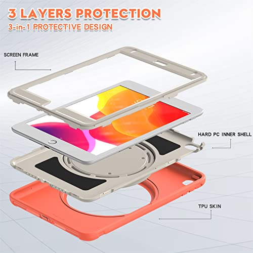 Coque iPad Pro 12.9 2021 orange avec support rotatif 360 - 3