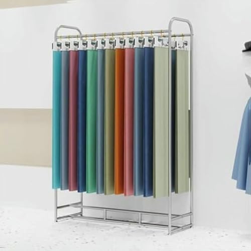 Estante de almacenamiento de rollos de tela con barra ajustable y ruedas 2
