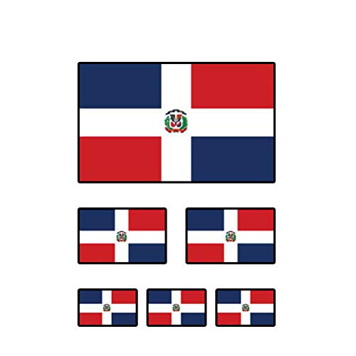 2 Adesivi Bandiera Repubblica Dominicana Per Auto - 8x5 Cm - Foto 3