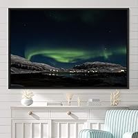 Framed Canvas Wall Art Dayspring Astronomy & Space Contemporary Cosmic Dramatic Green Group Photography Realism - 16x24 inches
