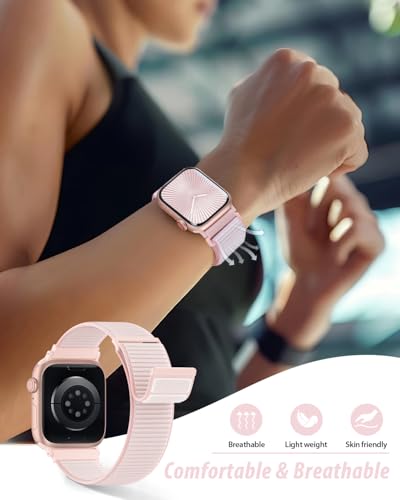 Image of Nylon Loop Sport Band Compatible with Apple Watch Bands 38mm 40mm 41mm 42mm for Women Men, iWatch Wrist Straps for Se, Series 11 10 9 8 7, Breathable, Soft Band Ideal for Outdoor