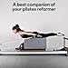 Pilates Box for Reformer,Pilates Reformer Machine/Home Use Pilates Bed 25.6x16.5x7.9 in Premium PU and Wood Pilates Sitting Box for Exercises That Improve Range of Motion and Flexibility(Grey)