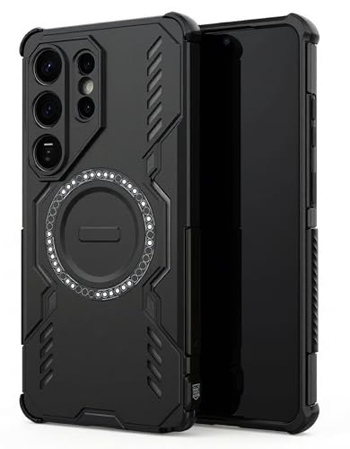 Image of ShieldTech Mobile Phone Case Cover for Samsung Galaxy S26 Ultra 5G | 360 Protection | Mag-Safe Compatible | Rugged Back Cover Case with Camera Protection for Galaxy S26 Ultra - Black TPU+PC