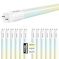 LUXRITE 12-Pack 4FT T8 LED Tube Light, Type A+B, 13W=32W, 3 Colors 3500K | 4000K | 5000K, Single and Double End Powered, Plug and Play or Ballast Bypass, 1950 Lumens, F32T8, Frosted Cover, UL Listed