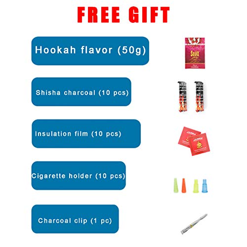 DBGA Mini Shisha Set, Klein Hookah 30 cm, mit 2 Anschlüssen inkl. Adapter Closed Chamber mit Klickgewinde + Edelstahl… – Bild 5
