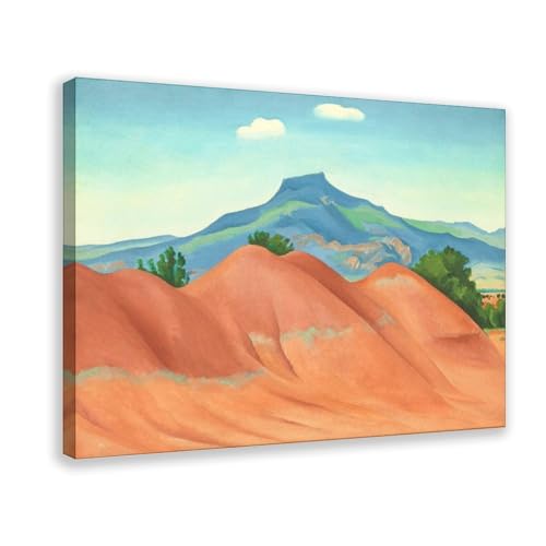 Tableau Red Hills Georgia O'Keeffe cadre à suspendre pour décoration murale