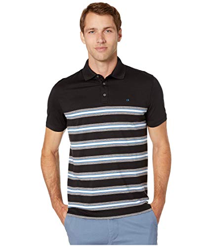 Image of Calvin Klein Men's Liquid Touch Polo Stripe with UV Protection
