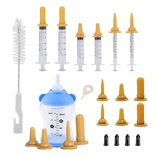 jeringa Original para Mascotas pezón con jeringas y biberón de Lactancia para Gatitos Mascotas, Mejor Adecuado para pequeños mamíferos recién Nacidos Semana Gatitos Viejos Cachorros Kit 15 Unidades