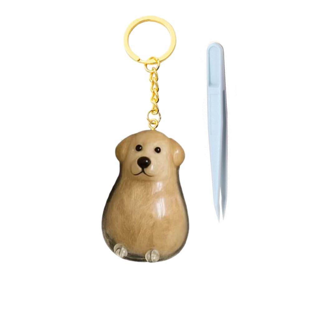 Awpland Dog Hair Collector, Portable Pet Hairs Storage Bottle with Keychain and Hair Pickup, Memorial Dog Hair Keepsake for Pet Owner
