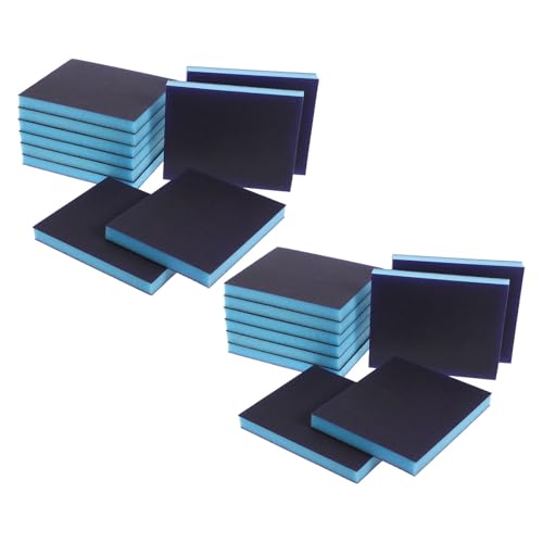 Mobestech 20 Unidades Bloques de Lijado Esponja Doble Cara Granos para Lijadora Manual Lijado Húmedo y Seco Metal Pared Muebles Automoción y Reutilizables y Ergonómicos