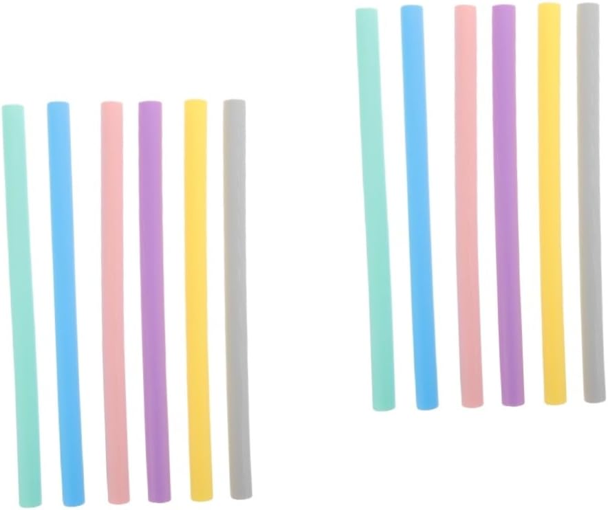 12pcs Reusable Silicone Straws Flexible and Bendable Drinking Straws for Bubble Tea and Juices Portable Silicone and Safe for Beverages