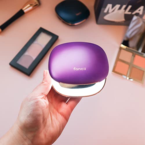 Fancii Compact Makeup Mirror with Natural LED Lights, 1x/ 10x