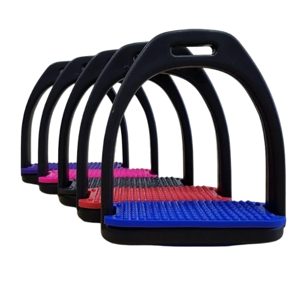 Bow & Arrow Equestrian Stirrups for Horse Riding - Iron Stirrup with Non-Slip Rubber Grip - Flexible Control Stirrup Equestrian Treads for Adults, Men & Women Riders