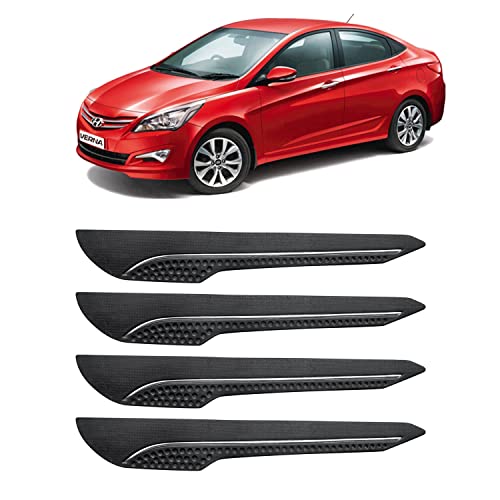 Image of AOSIS-Car Bumper Protector /Bumper Guard for Hyundai Verna Transform with Single Chrome Stripe (4-Pcs)