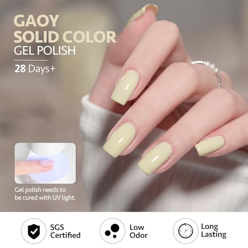 Image of GAOY Pastel Yellow Spring Gel Nail Polish Set, 6 Colors Orange Soak Off UV Light Cure Gel Polish Kit for Salon and Nail Art DIY at Home