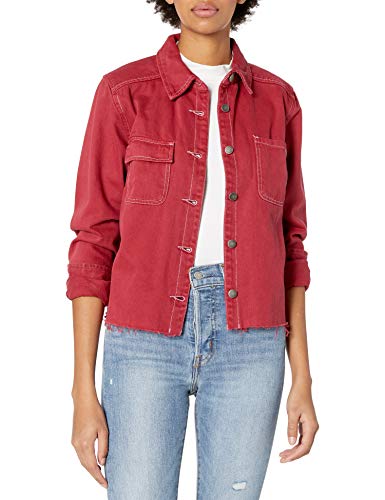 RVCA Junior's Daze Denim Workwear Shirt, Garnet, S