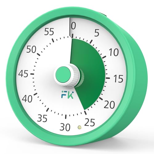 60 Minutes Visual Timer for Kids Classroom Kitchen Gym & Tea - ADHD Timer (Green)